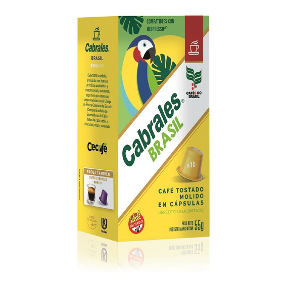 Cafe Espressarte Cabrales Nespresso X10 Capsulas Brasil