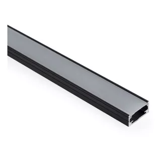 Perfil Sobrepor 17mm Aluminio Para Fita Led 1 Metro Preto