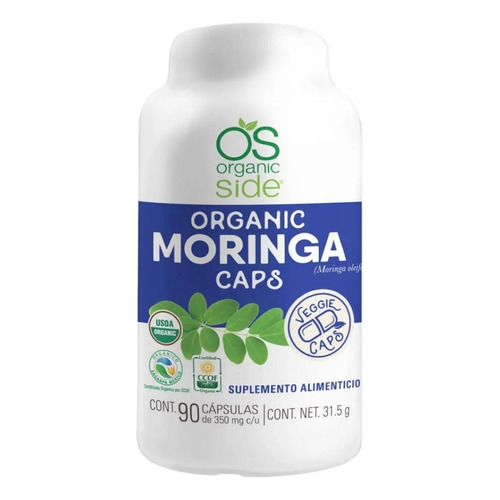 Cápsulas Moringa Orgánica 90pz Organic Side Vegetal Caps