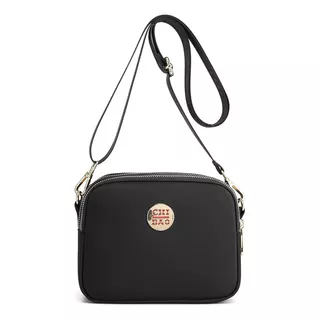 Ombro Nylon Leve Impermeável Multifuncional Bolsa Feminina Cor Preto