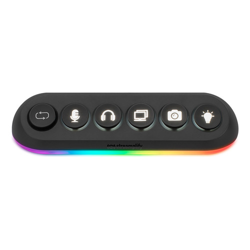 Hub Usb X6 Para Streaming Streamplify Deck 5 Rgb 2a Carga Color Negro