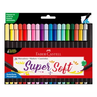 Marcadores Supersoft Punta Pincel Brush X 20 Faber-castell