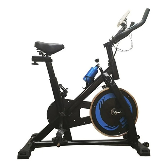Bicicleta Fija Mkz-bici8815-8kg Para Spinning Negra Y Celest