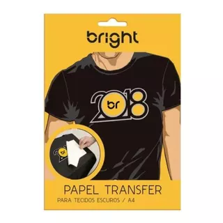 Papel Transfer Para Algodão A4 Tecidos Escuros Bright 10 Fls Cor Preto