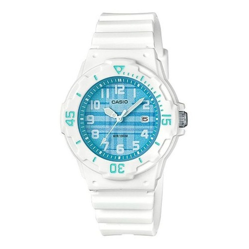 Reloj Casio Sport Resina Lrw-200h-2cvdf Dama 100% Original Color de la correa Blanco Color del fondo Azul