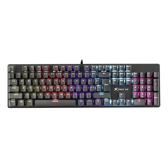 Teclado Gamer Mecanico Xtrike Me Numerico Pc Colores Gaming Teclado Negro Idioma Español Latinoamérica