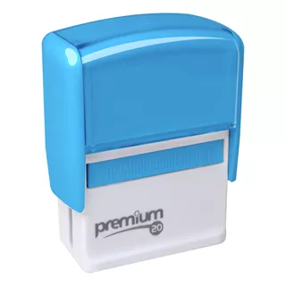 Carimbo Automático Premium 20  Tinta Preto Exterior Azul