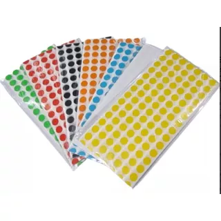 Etiqueta Bolinha Colorida 10mm - Cartela Com 1000 Etiquetas