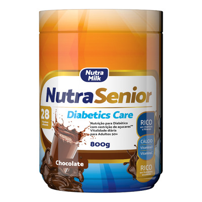 Nutra Senior 50+ Diabetics Care Complemento Alimentar 800g Sabor Chocolate