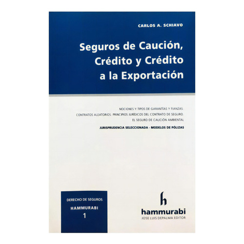 Seguros De Caución, Crédito Y Crédito A La Exportación, De Schiavo. Serie 1, Vol. 1. Editorial Hammurabi, Tapa Blanda, Edición 2023 En Español, 2023