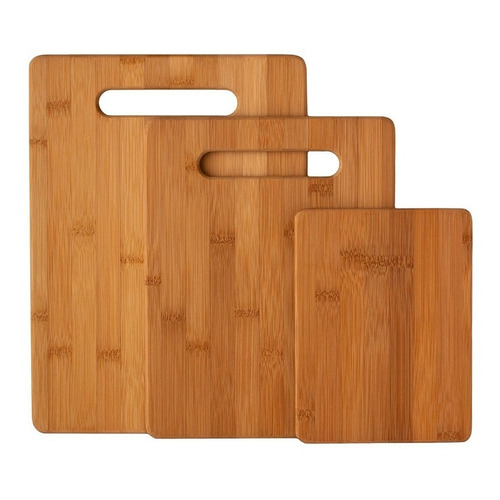 Tablas Picar Bambu Set X 3 Cocina Tabla Cortar Bamboo Vonne Color Marrón