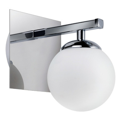 Aplique 1 Luz Elyn Cromo Globo Opal Apto Led G9 Deco