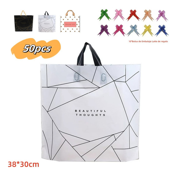 50 Pcs Bolsa De Embalaje De Regalo Para Boutique De 38×30cm