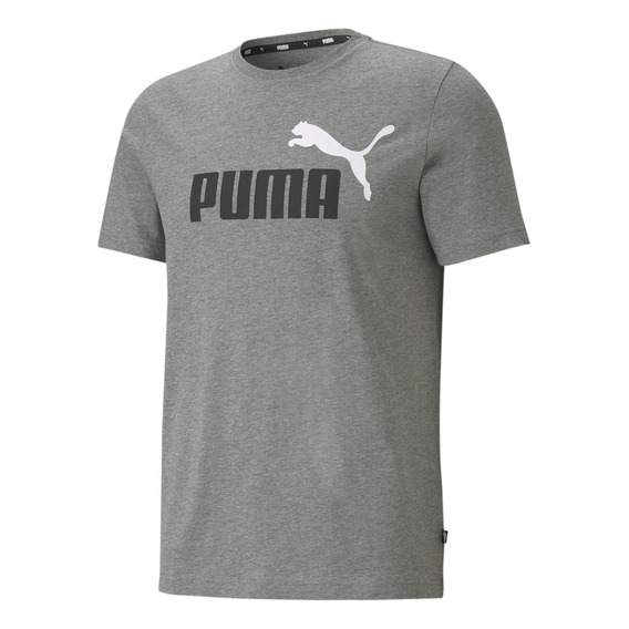 Camiseta Puma Ess+ 2 Col Logo Tee Hombre-gris/blanco
