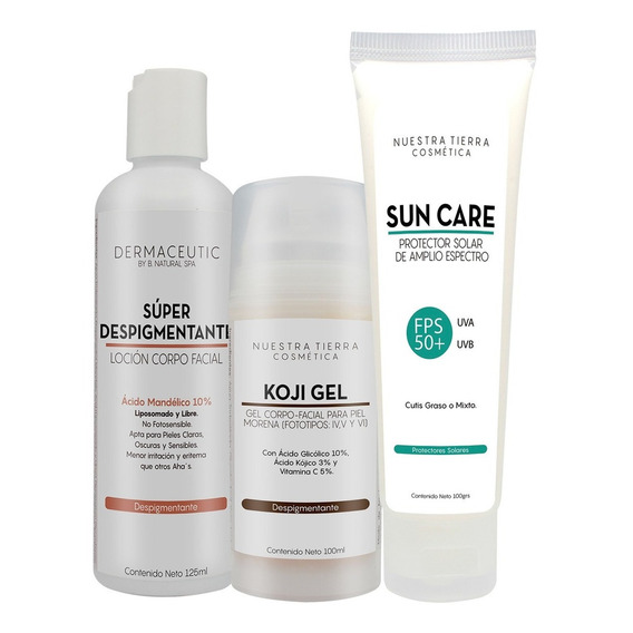 Loción Súper Despigmentante + Kojigel + Sun Care Graso/mixto Tipo de piel Piel con Manchas