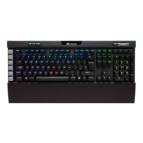 Teclado gamer Corsair Platinum K95 QWERTY Cherry MX RGB Brown inglés US color negro con luz RGB