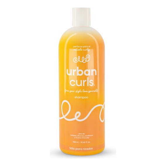  Shampoo Sin Sal Para Cabello Rizado Urban Curls 960 Ml