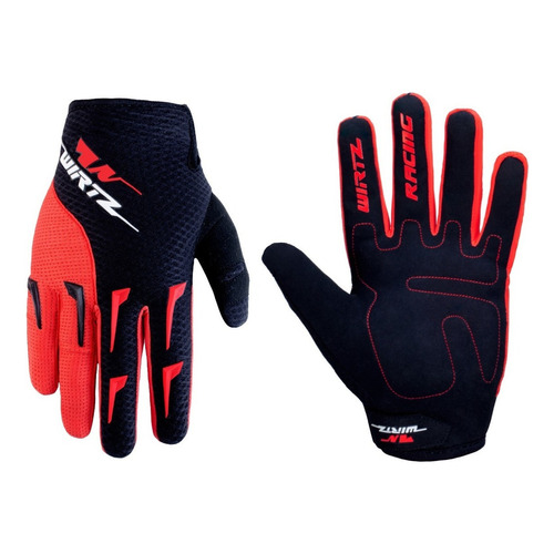 Guantes Wirtz Moto Motocross Mx Enduro Atv Mtb Wirtz Elevate Color Rojo Talle L