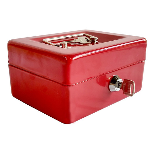 Cofre Portavalores Caja De Dinero Monedero, Alajero N°0 Color Rojo