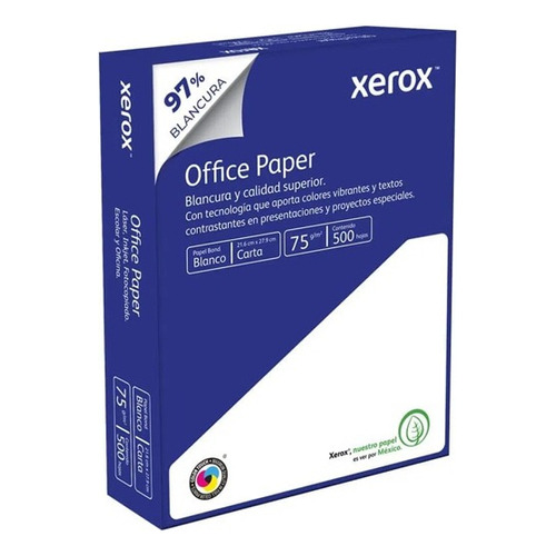 Hojas Xerox Papel Office Tamaño Carta 500 Hojas 1 Paquete Color Blanco