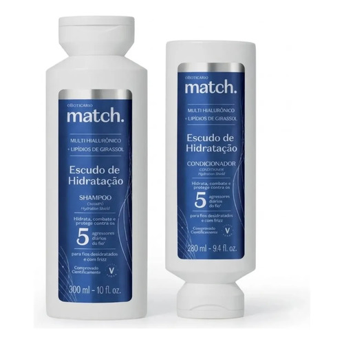 Combo Match Escudo De Hidratação: Shampoo 300ml + Condiciona Combo Match Escudo De Hidratação: Shampoo 300ml + Condiciona
