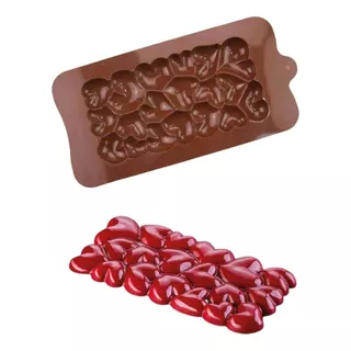 Molde Para Realizar Tableta De Chocolate Corazones
