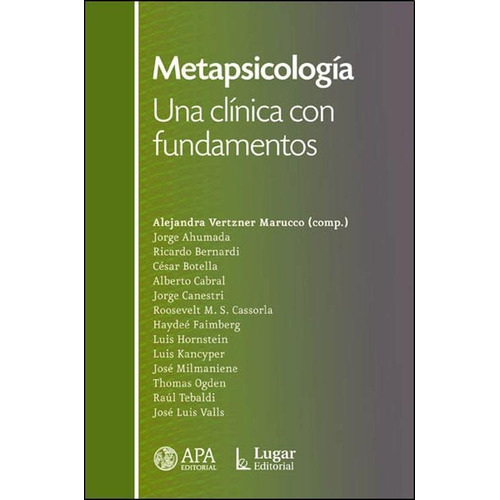 Metapsicología. Una clínica con fundamentos, de Marucco, Alejandra Vertzner. Editorial LUGAR en español