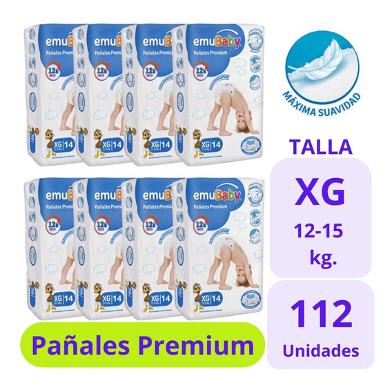 Emubaby Pañal Premium Talla Xg 8x14uds