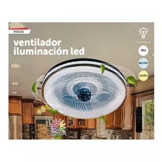 Ventilador De Techo Con Lampara Led 3 Tonos De Luz 12 PuLG