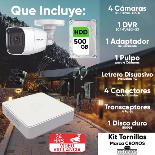 Kit de Video Vigilancia Tuya con 4 Cámaras WiFi y Monitor de 10