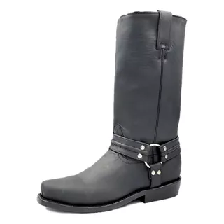 Botas Pistolero Crazy Negro Trompa De Puerco