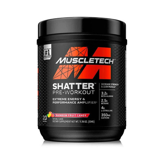 Pre-workout Shatter Muscletech 20servings Sabor Rainbow Fruit Candy