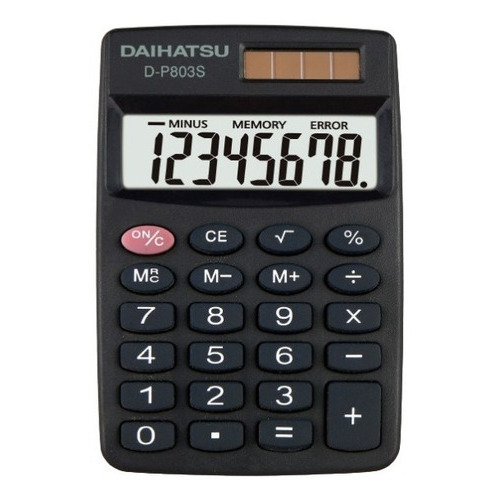 Calculadora Daihatsu D-p803s De Bolsillo Color Negro