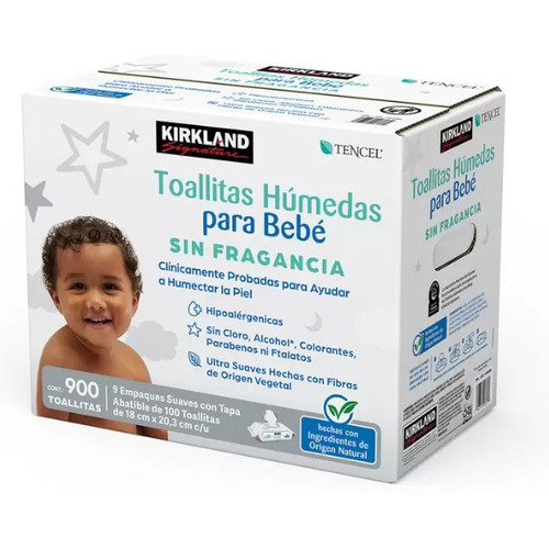 Toallitas Húmedas Para Bebé Kirkland. Caja Con 900 Piezas.