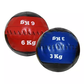 Set*2 Medicine Ball 3+6 Kg Pelota Con Peso S/pique Funcional