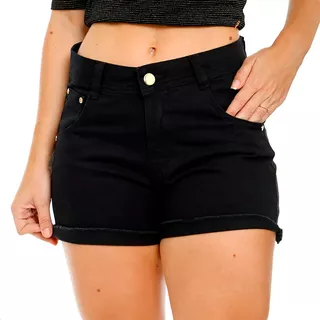 Shorts Femininos Jeans Com Cintura Alta - Várias Cores
