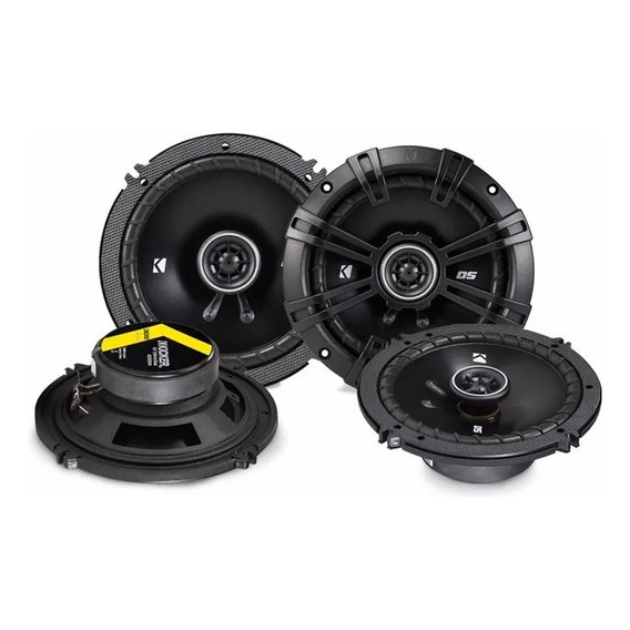 Bocina tipo coaxial Kicker DSC6504 para auto/camioneta color negro 6.5" x 6.5" x 4 unidades 