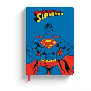 Libreta Superman Pasta Gruesa C/ Stickers Y Poster Color Comics