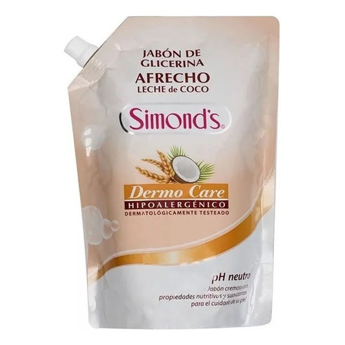 Jabón Liquido Glicerina Simonds Afrecho Leche De Coco 750ml