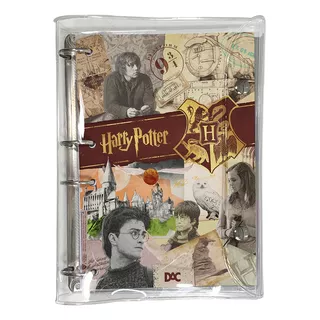 Fichário Colegial Harry Potter Com 192 Folhas Decoradas Cor Marrom
