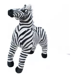 Zebra Realista Em Pé 42cm - Pelúcia