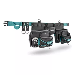 Cinturón Profesional Con 3 Compartimientos Makita E-05169 Color Verde-negro