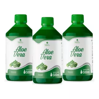 Kit 3 Aloe Vera Babosa Liquida 500ml - Linha Premium
