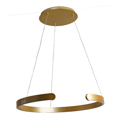 Lampara Colgante Led 34w Aro Anillo Ring Dorado 60cm Tbcin