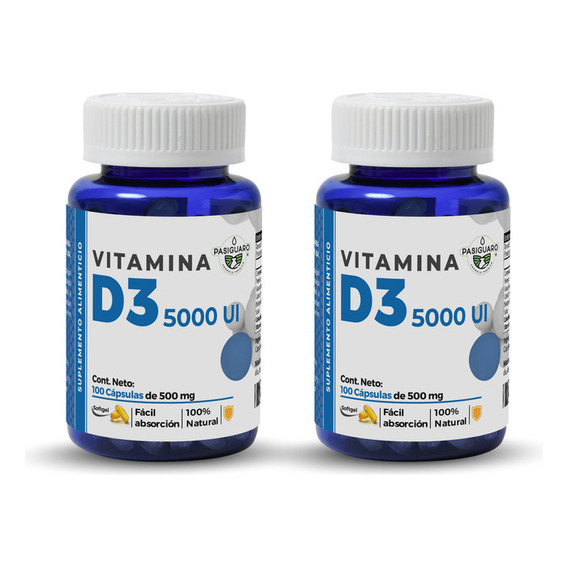 Vitamina D3 (5,000 Iu) 100 Softgels De 500 Mg (duo)