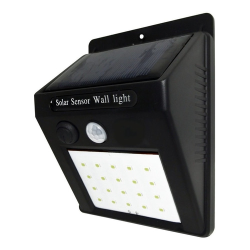 Aplique Reflector Led Panel Solar Sensor Movimiento 30 Leds Color De La Carcasa Negro Color De La Luz Fria/dia