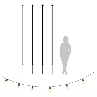 Mástil Para Guirnalda De Luz Para Clavar Pack 4 Unidades