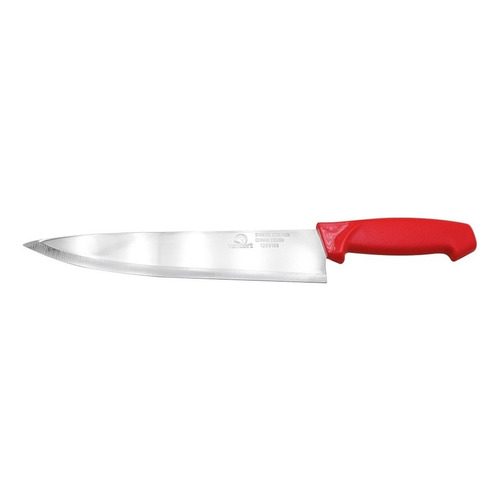 Cuchillo Para Carne Cocina Acero Inox 10 Pulgadas Vencort Color Rojo