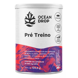 Pré Treino 120 Caps - Ocean Drop Sabor Neutro