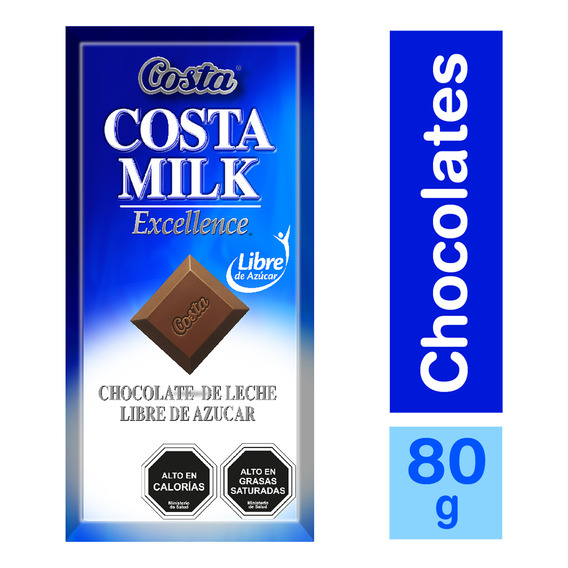 Chocolate Costamilk Libre De Azucar 80 Gr